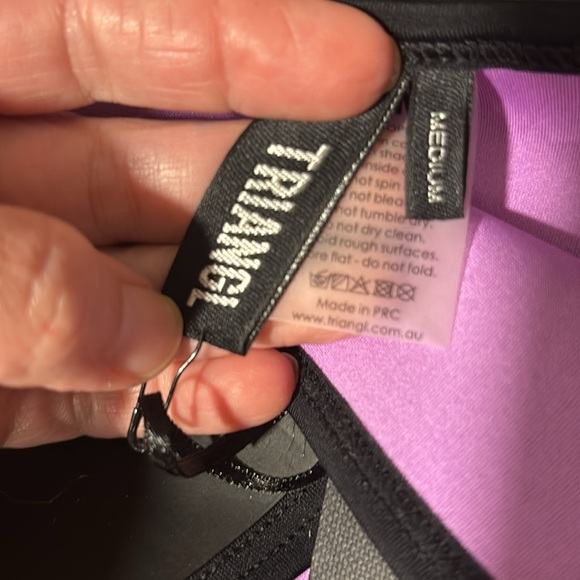 TRIANGL Black tie side full coverage back Neoprene bikini bottom size M - Picture 3 of 6